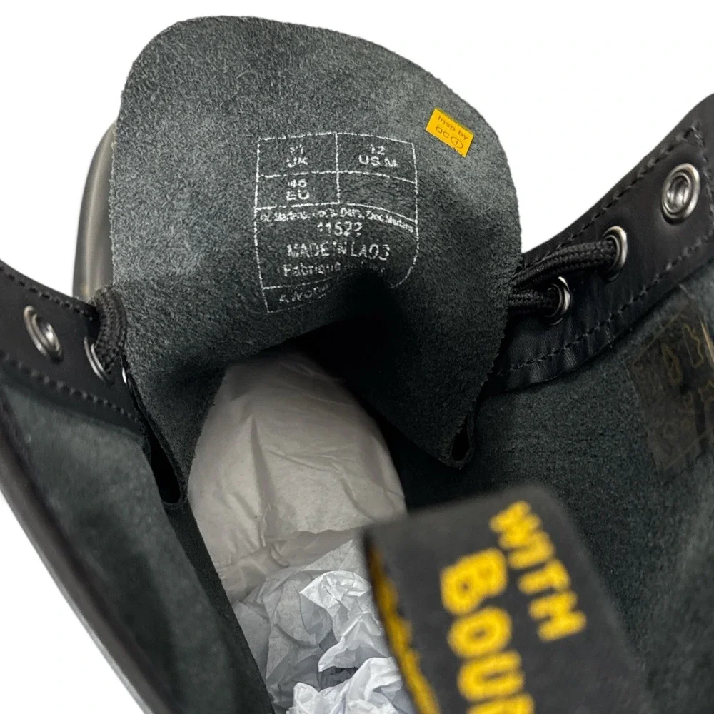 Dr. Martens 1460 Nappa Black Leather 8-Eye Combat Boots Mens 12 / Wm 13 NIB